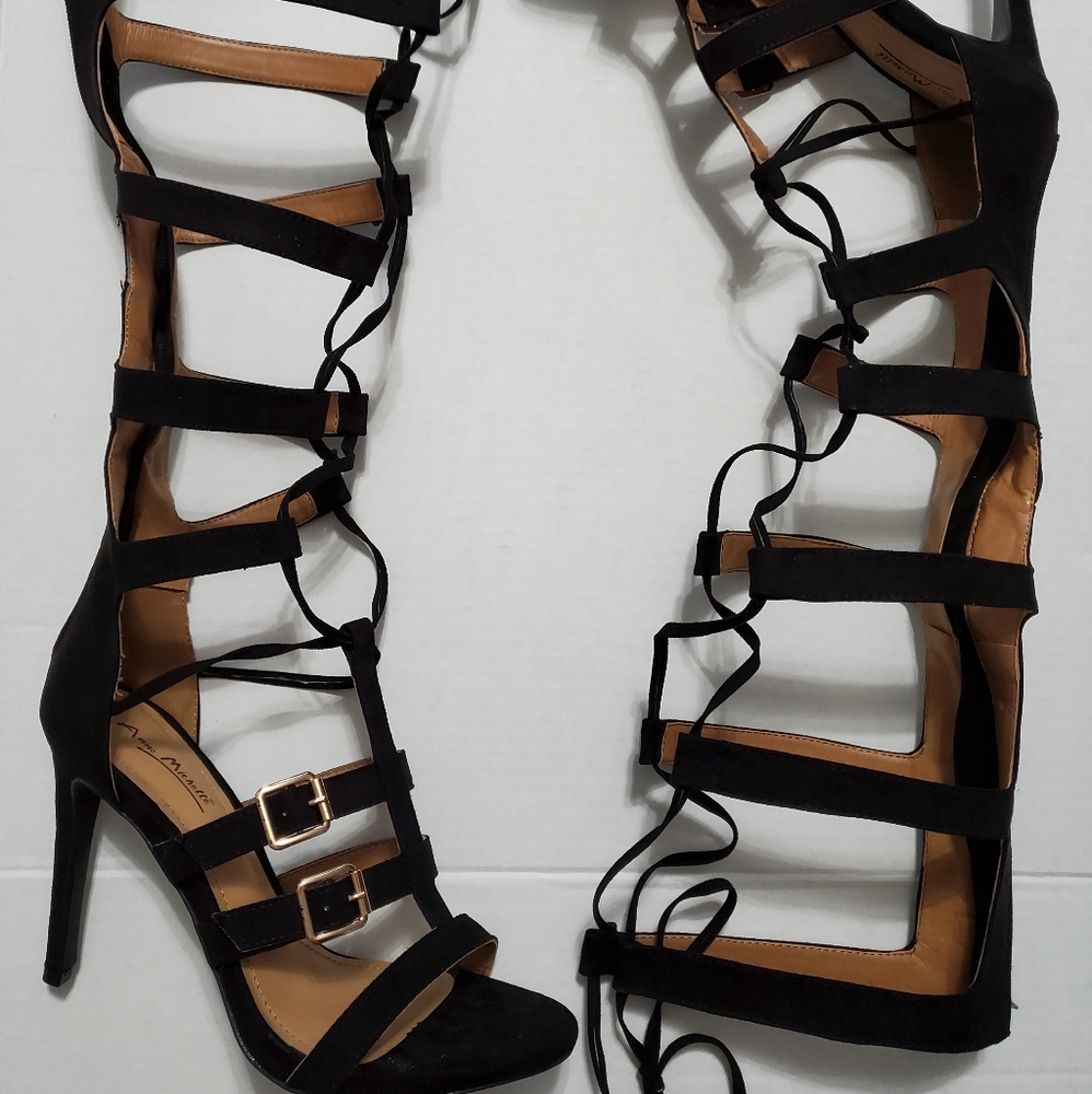 Lace-up Heeled Sandals